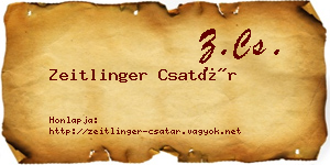 Zeitlinger Csatár névjegykártya